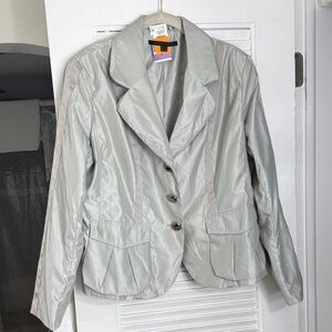 Katherine Barclay Silver Grey Tuxedo Lightweight Blazer fits Plus size